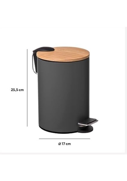 Concept Boho Çöp Kovası Siyah 3 Litre fırsatları