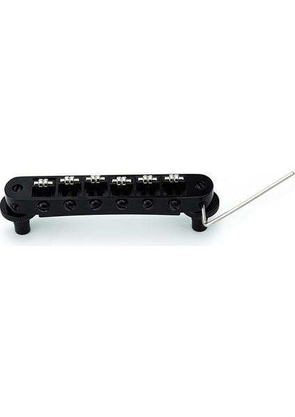 Tune-O-Matic Sarmalı Sele Köprüsü – Tel Boşluğu 10,5 mm Gitar Köprüsü, Direk Delikli, 4,2 mm Yedek, Les Paul Lp Sg 6 Telli Elektro Gitar GM015 ile Uyumlu, Siyah