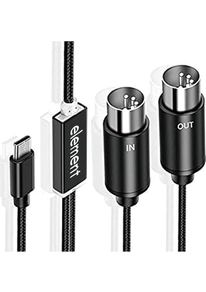 Mıdı USB C Tipi Kablo USB Mıdı Dönüştürücü ile Gösterge Işığı Elektronik Organ Bilgisayar Için