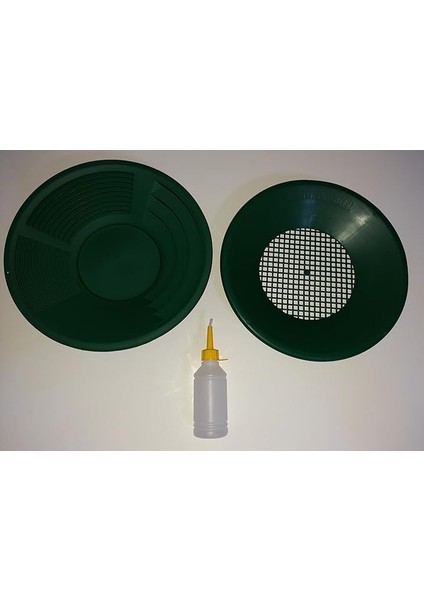 Mekanik Gold Pan Altın Eleme Tavası (1 Pan - 1 Üstü Elek - 1 Vakum Pompa) Kargo Dahil (Siyah)