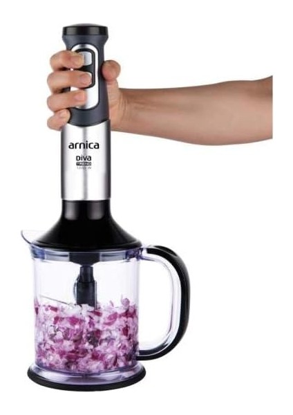 GH21592 Diva Trend El Blender Seti, 1200W, 1.2 L Hazne, Paslanmaz Çelik Bıçak, Gümüş modelleri