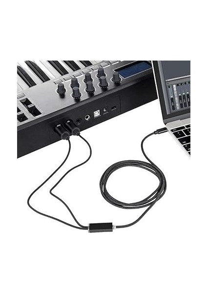 Mıdı USB C Tipi Kablo USB Mıdı Dönüştürücü ile Gösterge Işığı Elektronik Organ Bilgisayar Için fırsatları