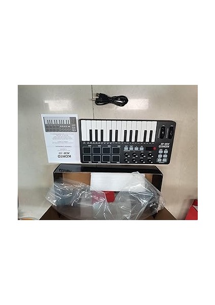 Synthesizerkeyboard Mıdı Klavye Denetleyicisi 25 Tuş, Taşınabilir Beat Maker Makinesi, Atanabilir Düğmeler, Faders, Müzik Üretimi Için USB 5V Güç Kaynağı fiyatları