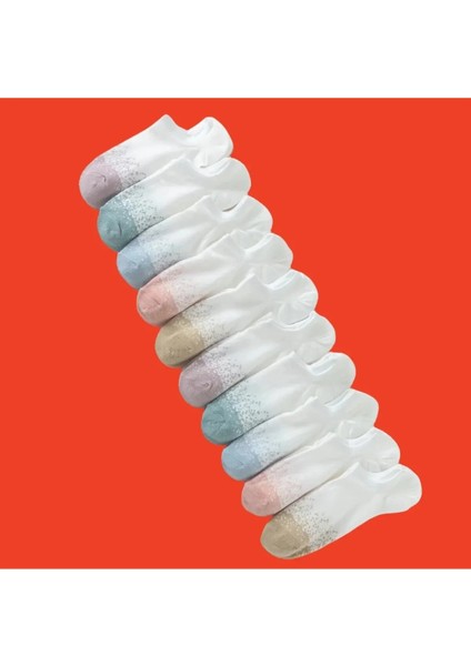 10 Çift 5 Farklı Renk Görünmez Bayan Noktalı Desenli Kadın Çorap Günlük Şık Görünüm Özel Bayan Serisi Hobins Sportswear & Company Markası Ile