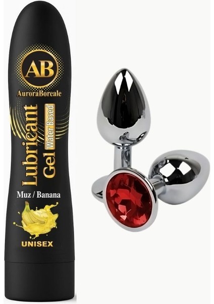 Auroraboreale Ab Set Muz Aromalı Yenilebilir Kayganlaştırıcı Jel 125 Ml+Anal Plug SET5409QX1XD20IK9