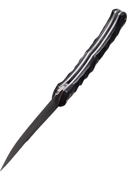 El Yapımı Isıya Suya Dayanıklı Siyah Kompakt Kabzeli N690 Böhler Çelik Kilitli Yaylı Çakı indirimleri