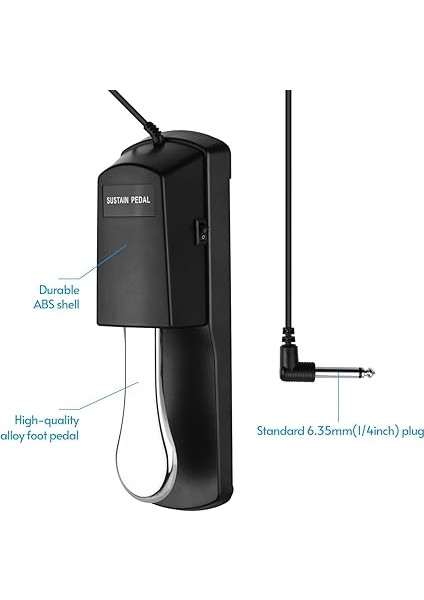 Piyano Sustain Pedal Klavye Amortisör Pedalı 6.35MM Fiş Casio Roland Elektronik Org Mıdı Klavyeler ile Uyumlu Dijital Piyanolar fırsatları