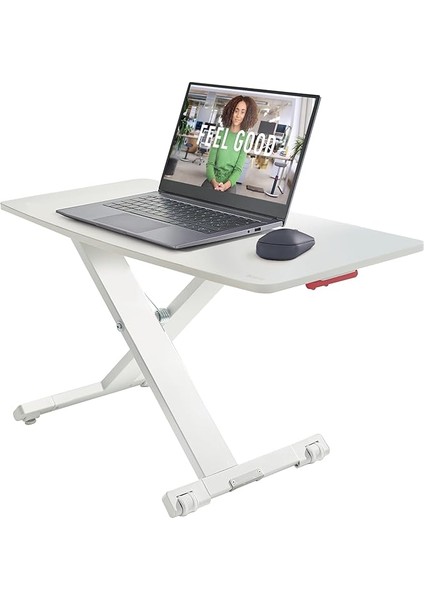 Masa Sehpası, Kompakt, Dizüstü Bilgisayarlar Için Yüksekliği Ayarlanabilir Sehpa, Ince ve Yerden Tasarruflu, 700 x 350 Mm, Ergo Cozy Serisi, Beyaz ve Gri, 350 x 48 x 700