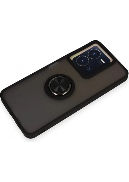 Vivo Y36 Kılıf Montreal Yüzüklü Silikon Kapak - Siyah fırsatları