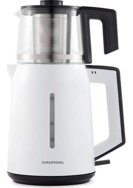 Tm 4961 Elektrikli Çay Makinesi, 1.8 Litre Isıtıcı ve 0.8 Litre Demlik Kapasitesi, Paslanmaz Çelik Çay Filtresi, Kettle Olarak Kullanılabilme Özelliği, 1650 W, Beyaz