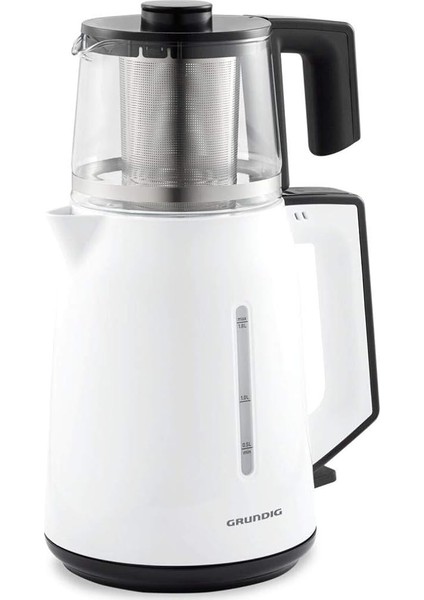 Tm 4961 Elektrikli Çay Makinesi, 1.8 Litre Isıtıcı ve 0.8 Litre Demlik Kapasitesi, Paslanmaz Çelik Çay Filtresi, Kettle Olarak Kullanılabilme Özelliği, 1650 W, Beyaz fırsatları
