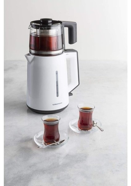 Tm 4961 Elektrikli Çay Makinesi, 1.8 Litre Isıtıcı ve 0.8 Litre Demlik Kapasitesi, Paslanmaz Çelik Çay Filtresi, Kettle Olarak Kullanılabilme Özelliği, 1650 W, Beyaz indirimleri