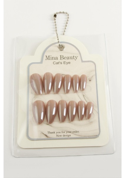 shop Mina Beauty Kedi Gözü Takma Tırnak-Açık Kahverengi fiyatları