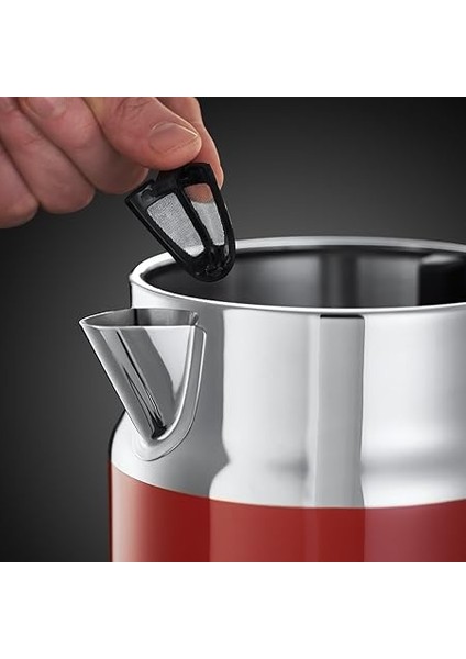 Hobbs 21670-70 Su Isıtıcı, 1.7l, 2400W, Hızlı Kaynatma Özelliği, Retro Tasarım, Su Sıcaklığı Göstergesi, Doldurma Miktarı Işaretlemesi, Mükemmel Su Dökme Ağzı, Eski Çay Makinesi [enerji Sınıfı A], Kırmızı modelleri
