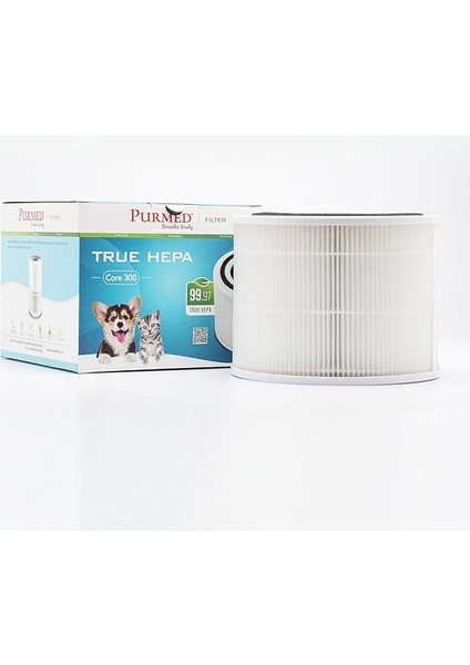 Levoit Core 300, Core 300S Air Purifier Uyumlu Hepa + Karbon Filtre - Beyaz (Beyaz)