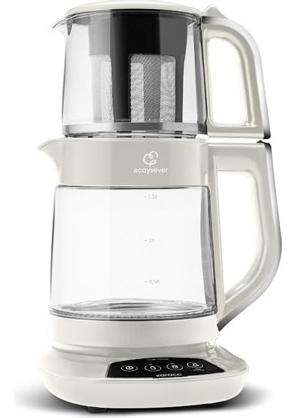 Çaysever 3 In 1 Konuşan Cam Çay Makinesi Su Isıtıcı ve Mama Suyu Hazırlama 1700W Starlight modelleri