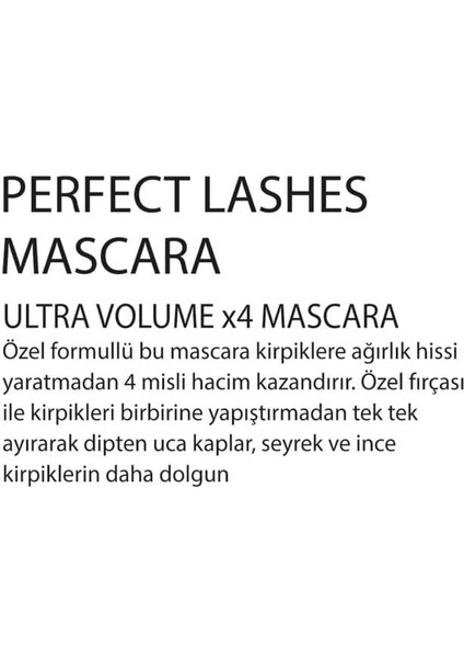 Rose Perfect Lashes Ultra Volume X4 Maskara fiyatları