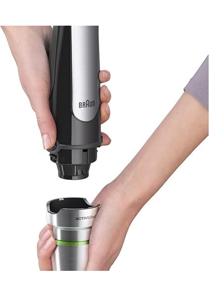 Multiquick 7 Mq 7075X El Blenderi, Activeblade Teknolojisine Sahip Çıkarılabilir Paslanmaz Çelik Blender Ayağına Sahip El Blenderi, 3 Parçalı Aksesuar Seti Dahil, 1000 Watt, Siyah fırsatları