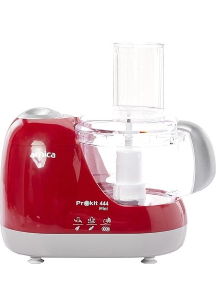 Prokit 444 Mini Mutfak Robotu, 1 L Hazne, 600 W, Hamur Karıştırma, Kırmızı
