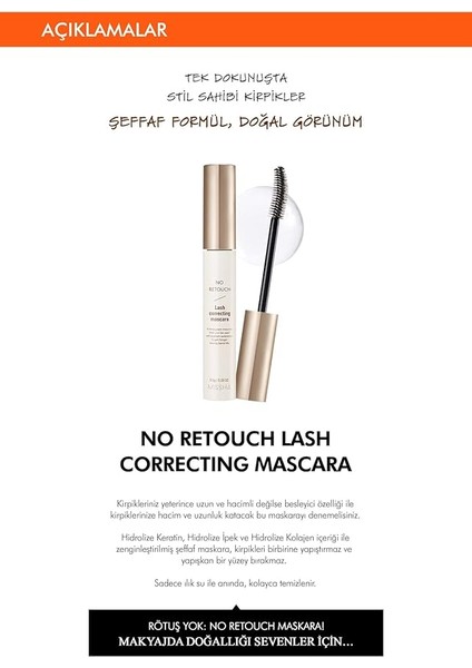 Keratin ve Kolajen Içeren Besleyici Şeffaf Maskara No Retouch Lash Correcting Mascara fiyatları