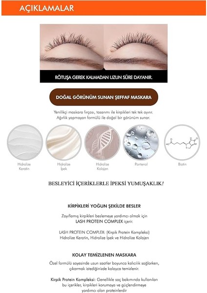 Keratin ve Kolajen Içeren Besleyici Şeffaf Maskara No Retouch Lash Correcting Mascara modelleri