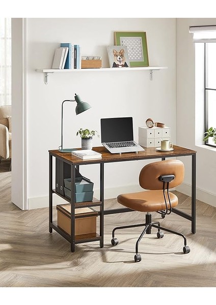 Masa, Bilgisayar Masası, Pc Masası, Ofis Masası, Ofis, Oturma Odası, Çelik Çerçeve, Endüstriyel Tasarım, Vintage Kahverengi - Siyah LWD47X fırsatları