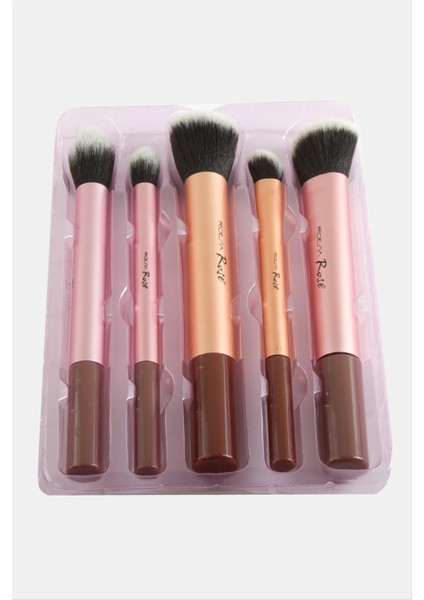 shop 5 Adet Makyaj Fırça Seti-Kahverengi