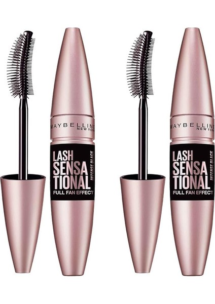 New York 2'li Lash Sensational Yelpaze Etkili Intense Black Maskara - Ekstra Siyah Makyaj Seti