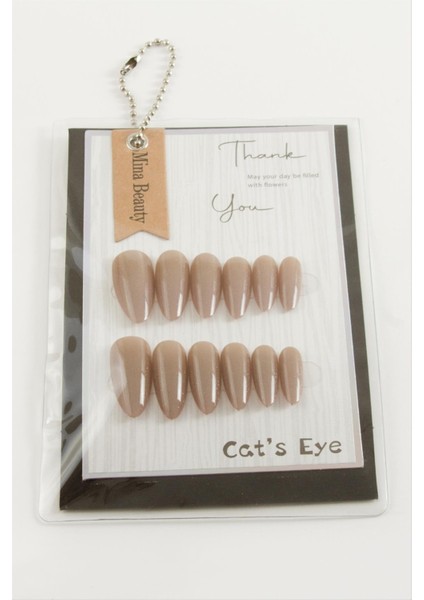 shop Mina Beauty Kedi Gözü Takma Tırnak-Açık Kahverengi fiyatları