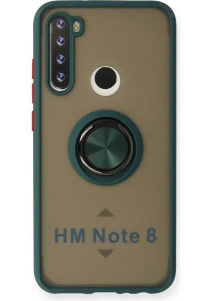 Xiaomi Redmi Note 8 Kılıf Montreal Yüzüklü Silikon Kapak - Yeşil