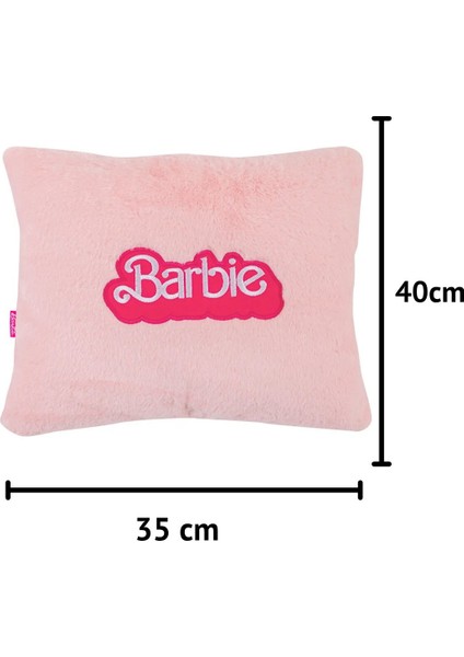 Barbie Nakışlı Peluş Yastık, Pembe Kırlent Yastık 35CM x 40CM fiyatları