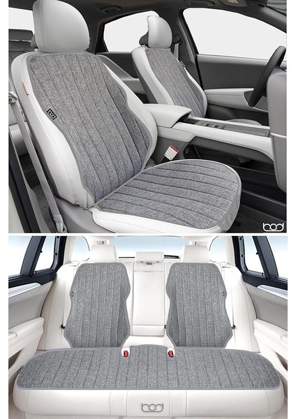 Nysa Serisi Keten Oto Koltuk Koruyucu Minder Ön Arka Set Gri