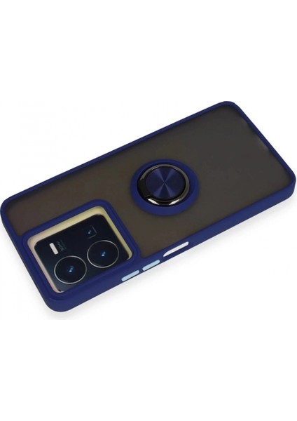 Vivo Y36 Kılıf Montreal Yüzüklü Silikon Kapak - Lacivert modelleri