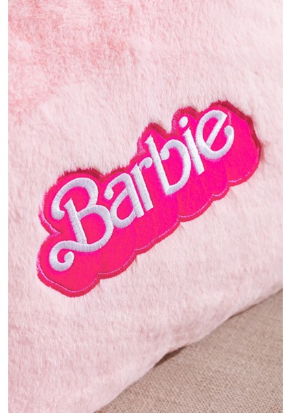 Barbie Nakışlı Peluş Yastık, Pembe Kırlent Yastık 35CM x 40CM modelleri