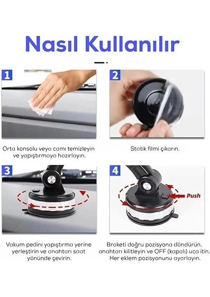 Modellere Uyumlu - 360 Derece Dönen Vakumlu Araç Içi Telefon Tutacağı - Vantuzlu Telefon Tutacağı - Yüksek Kalite Tutucak fiyatları