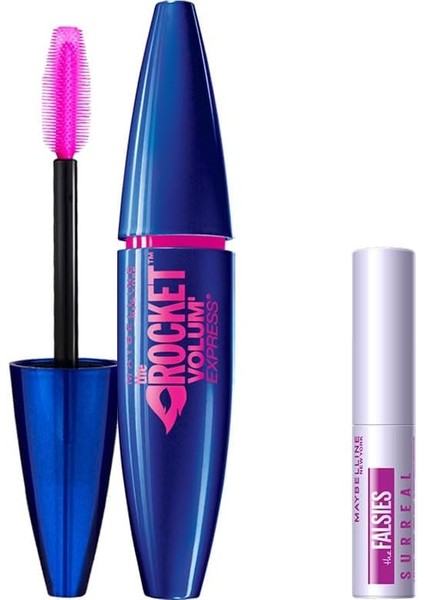 New York Volum' Express Rocket Ekstra Siyah Maskara &amp; Mini Falsies Surreal Maskara 4.7 ml Makyaj Seti