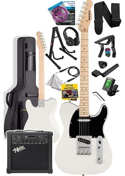 TLX-50CR-25AMP Tele Kasa Maple Klavye 2 Single-Coil 25W Amfili Elektro Gitar fiyatları