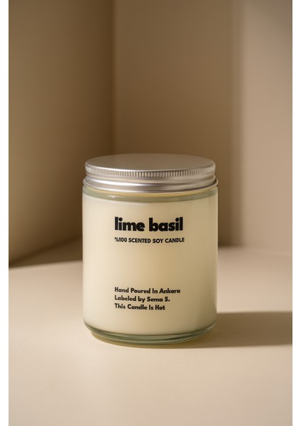 : Lime Basil : Cam Kavanozda Kokulu %100 Soya Mum (Limon, Reyhan, Kekik) fiyatları