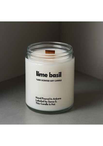 : Lime Basil : Cam Kavanozda Kokulu %100 Soya Mum (Limon, Reyhan, Kekik) modelleri