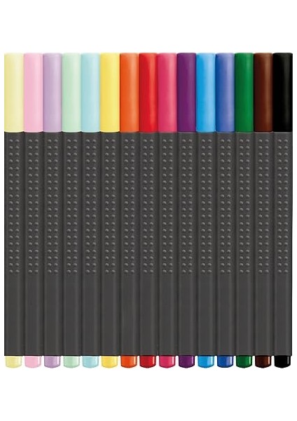 Grip Finepen Ince Keçe Uçlu Kalem Seti, 15’li, 0.4 Mm, Metal Destekli Uç, Ergonomik Gövde, Cetvel ve Şablon Uyumlu, Özel Kutulu fiyatları