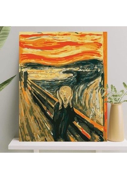 Hobi Sanat Sayılarla Boyama Tuval Seti Fırça Boya Dahil (Çıtalı) 40X50 cm - Çığlık