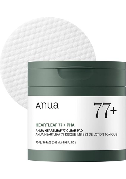 Heartleaf 77 Şeffaf Ped 70 Sayfa, Pha Ölü Cilt Bakımı Düşük Ph Günlük Toner Pedi