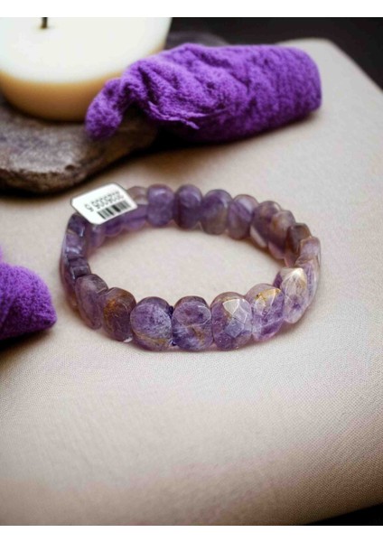 Ametist Doğal Taş Bileklik Ametist Faset Gerçek Doğal Taş Bileklik
