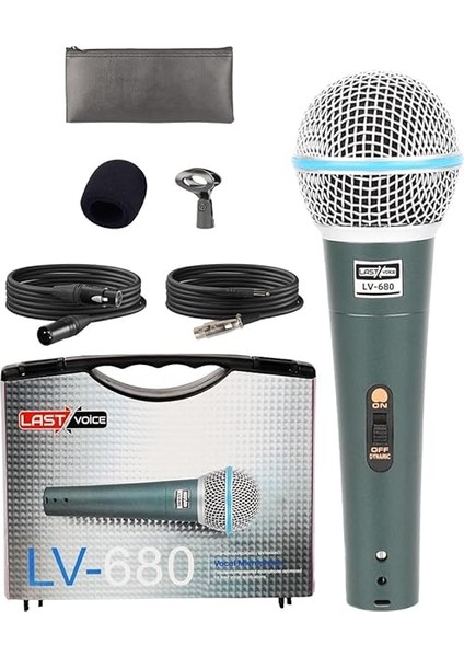 LV-680 Profesyonel Dinamik El Mikrofonu (Çift Kablo Sünger Çanta Tutacak) fiyatları