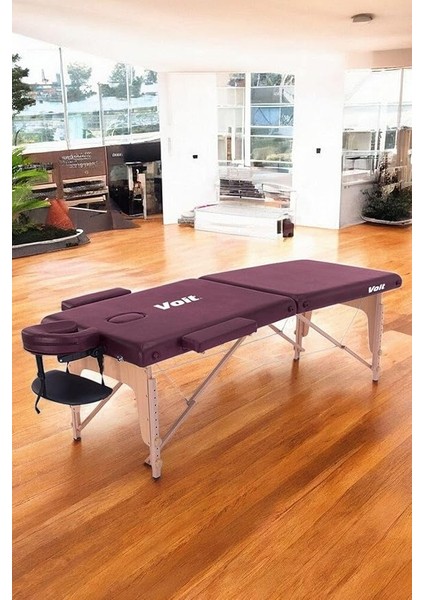 55003 Bordo Çanta Şeklinde Katlanabilir Masaj Masası Kılıf Hediyeli