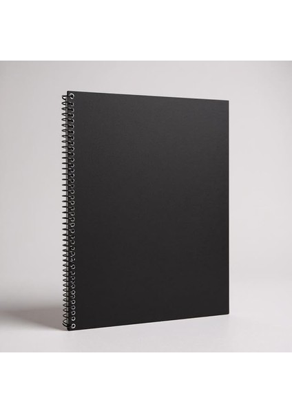 Tanıtım Kareli Spiralli Not Defter, A4 Boyut (21X29,7 Cm), 60 Yaprak, 90GR. Ivory Kağıt, Ofis Için Ideal (Siyah Kapak)