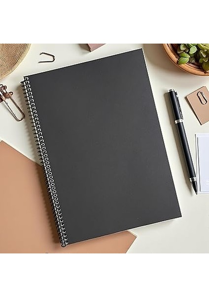 Tanıtım Kareli Spiralli Not Defter, A4 Boyut (21X29,7 Cm), 60 Yaprak, 90GR. Ivory Kağıt, Ofis Için Ideal (Siyah Kapak) fiyatları