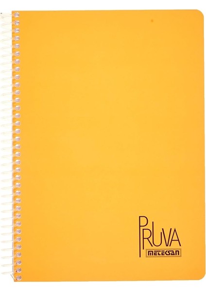 Pruva A4 Pet Spiralli Karton Kapaklı Defter 144 Yaprak - Çizgili - Turuncu