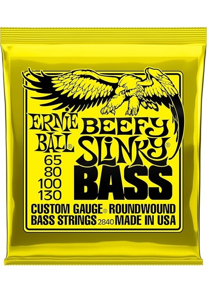 Ball Beefy Slinky Elektronik Bas Gitar Telleri, Kalınlık 65-130