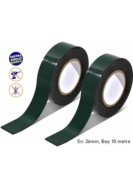 Taraflı Köpük Bant Eva Montaj Bandı Siyah 36 mm x 10 Metre fiyatları